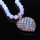 British Opal Drop Heart Locket And Necklace 2