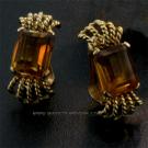 Retro Citrine Brooch And Earring Suite 2