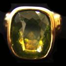Ring; 22Ct Yellow Gold Natural Green Zircon 3
