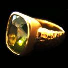 Ring; 22Ct Yellow Gold Natural Green Zircon 2