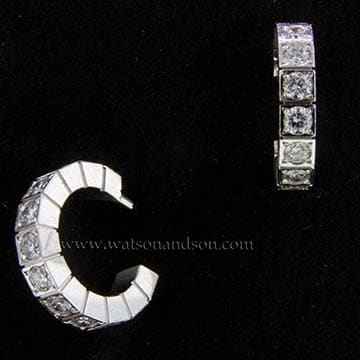 Cartier Diamond Block Hoop Earrings 4
