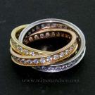 Cartier Diamond 3 Color Trinity Rolling Ring 2