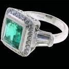 Emerald And Micro Pave Diamond Ring 3