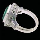 Emerald And Micro Pave Diamond Ring 4