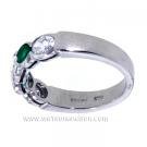 Oval Emerald And Diamond Wedding Band 4