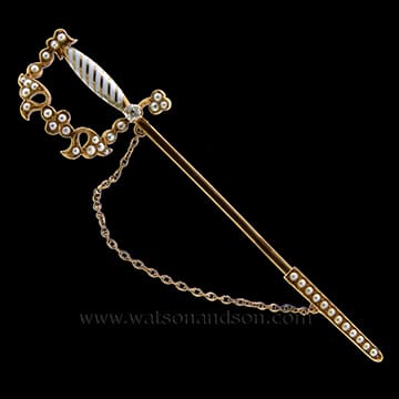 Victorian Jabot Sword Pin 1