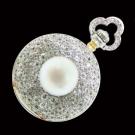 Pave Diamond And Natural Pearl Pendant 3