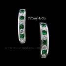 Tiffany Emerald And Diamond Hoop Earrings 4