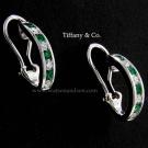 Tiffany Emerald And Diamond Hoop Earrings 3