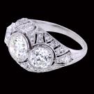 Platinum Edwardian Three Stone Diamond Ring 3
