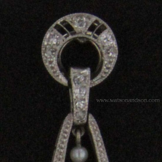 Platinum Diamond And Baroque South Sea Pearl Drop Earrings 3