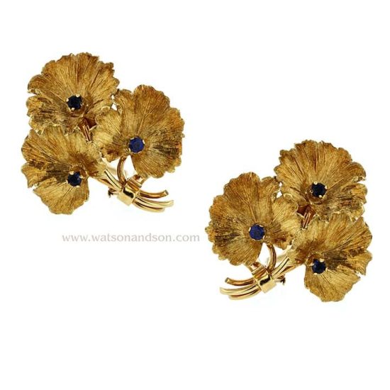 Tiffany &Amp; Co. Gold And Diamond Floral Ear Clips 4