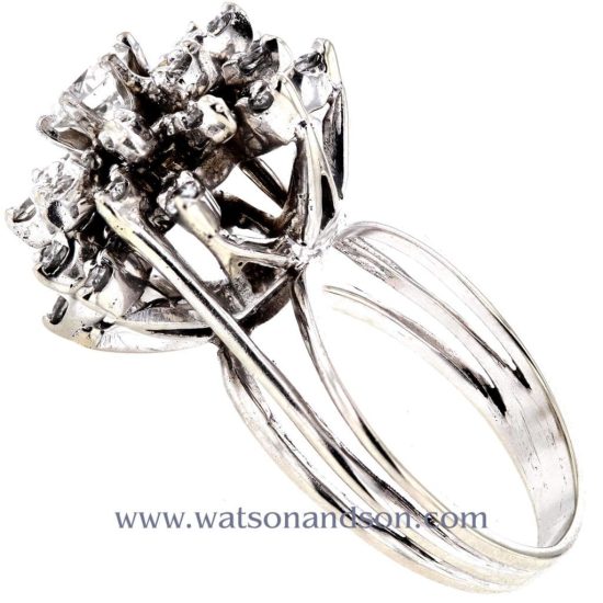 White Gold Diamond Cluster Ring 2