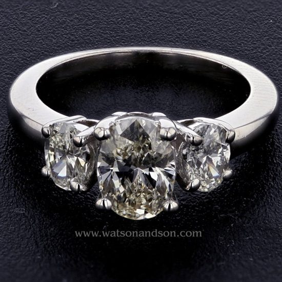 Three Stone Oval Diamond Ring 1