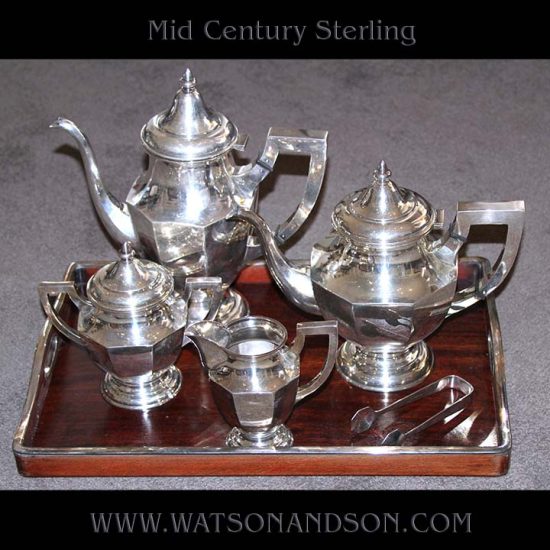 Mid Century Sterling Silver Tea Service 1