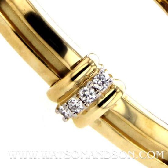 18K Tiffany &Amp; Co. Barlink Bracelet With Diamonds 5