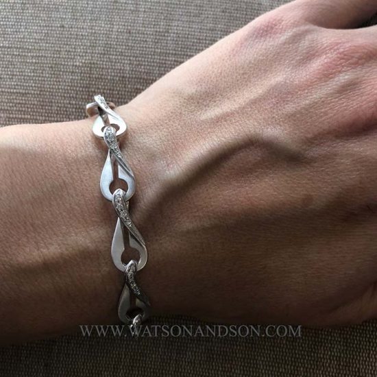White Gold Diamond Infinity Bracelet 5