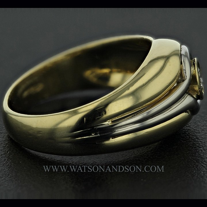 18k Yellow And White Gold Diamond Buckle Ring • Watson & Son, Inc.