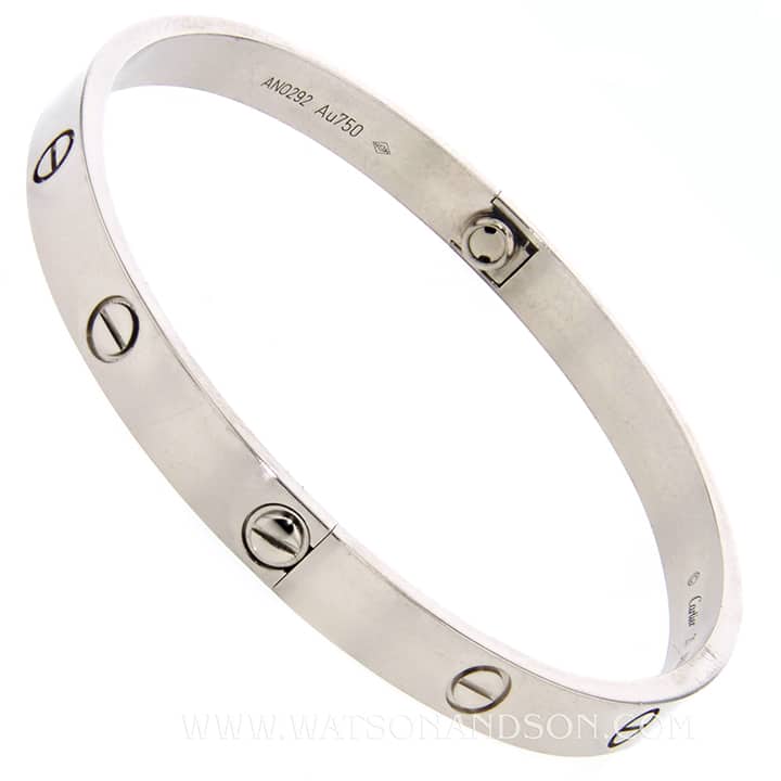 CARTIER “Love” bangle bracelet in white gold and diamonds