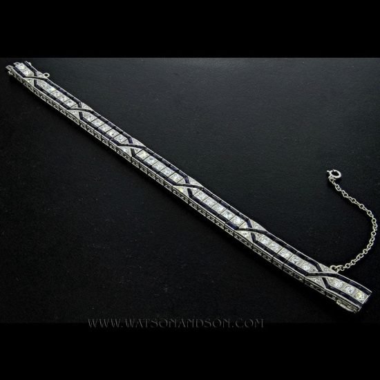 Art Deco Sapphire And Diamond Bracelet 3