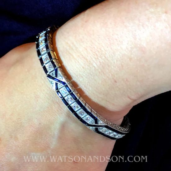 Art Deco Sapphire And Diamond Bracelet 4