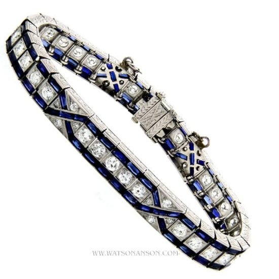 Art Deco Sapphire And Diamond Bracelet 2