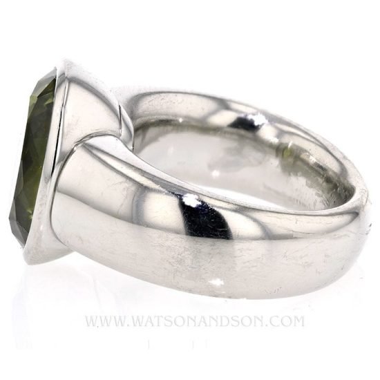 Platinum Green Garnet Ring 5