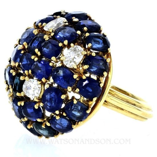 Sapphire And Diamond Dome Ring 1