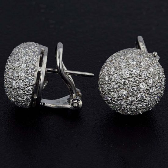 Pave Diamond Clip Earrings 1