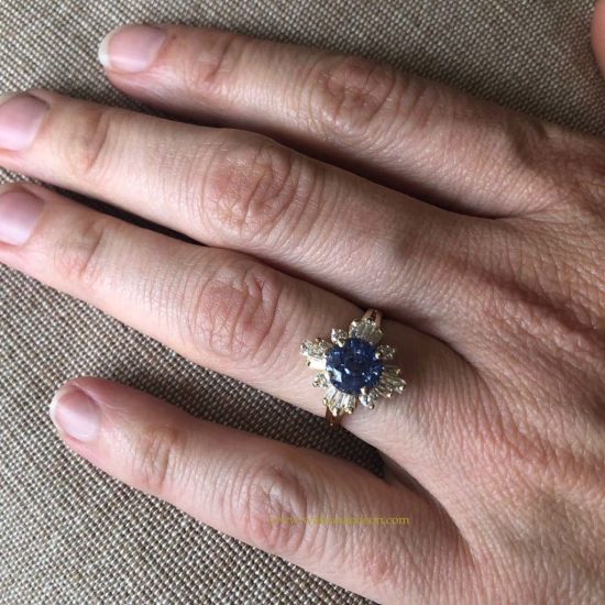 Sapphire And Diamond Cluster Ring 5