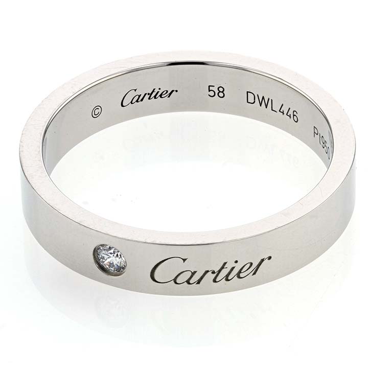 Cartier C De Cartier Wedding Band in Platinum For Sale at 1stDibs