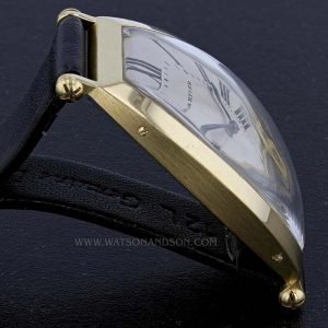 18k Yellow Gold Cartier Paris Tonneau Cintrée Strap Watch • Watson ...