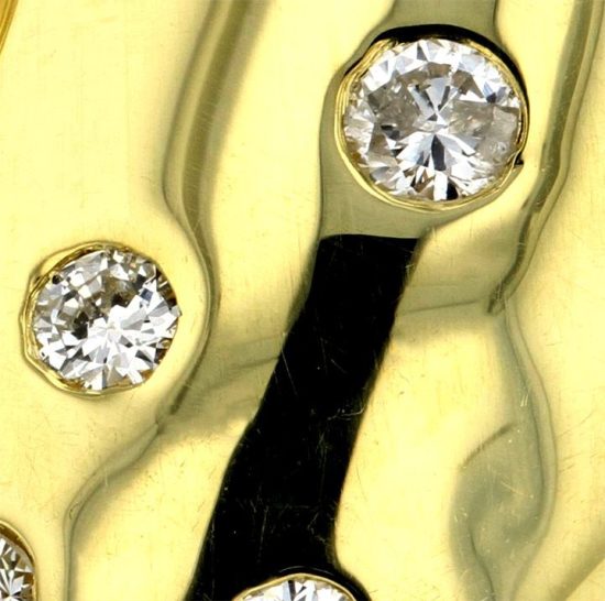 Yellow Gold Diamond Bean Clip Earrings 3