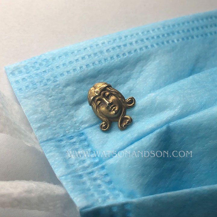 Yellow Gold Art Nouveau Stick Pin; 2 Yellow Gold Art Nouveau Stick Pin; - Image 2