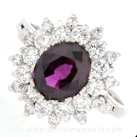 Purple Sapphire And Diamond Ring 1