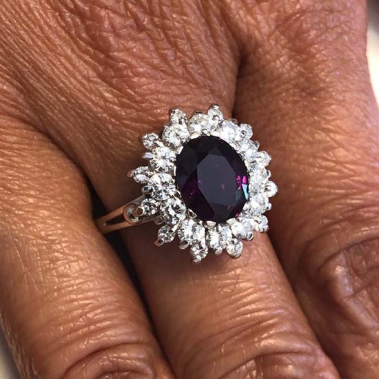 Purple Sapphire And Diamond Ring 2