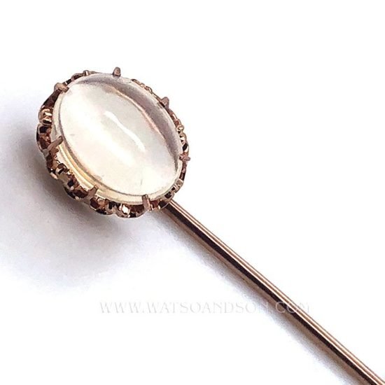 Rose Gold Victorian Jelly Opal Stick Pin 1