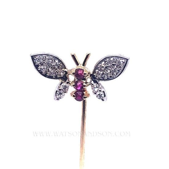Pave Diamond Butterfly Stick Pin 1