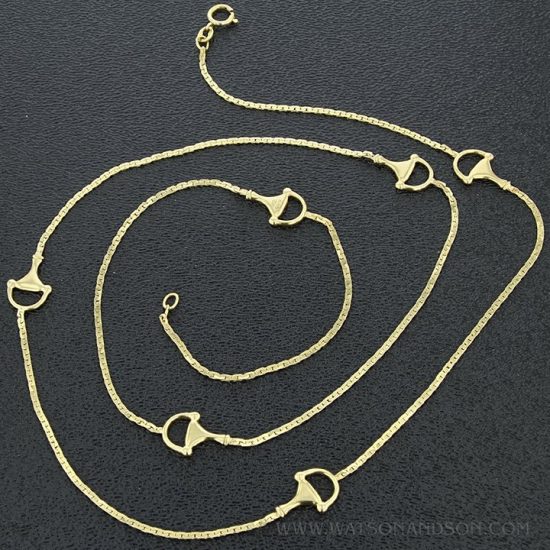 Yellow Gold Gucci Station Necklace 1