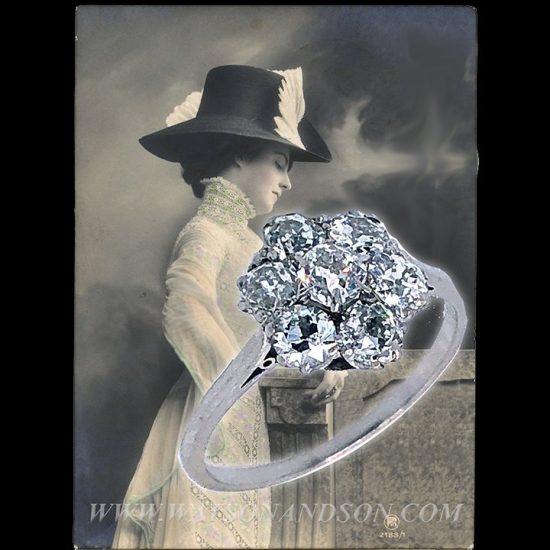 Platinum Diamond Flower Cluster Ring 2