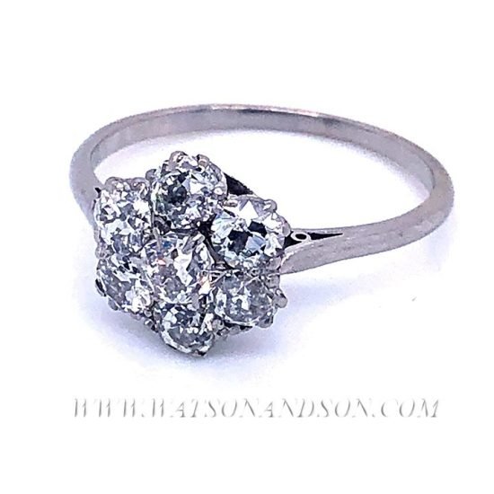 Platinum Diamond Flower Cluster Ring 4