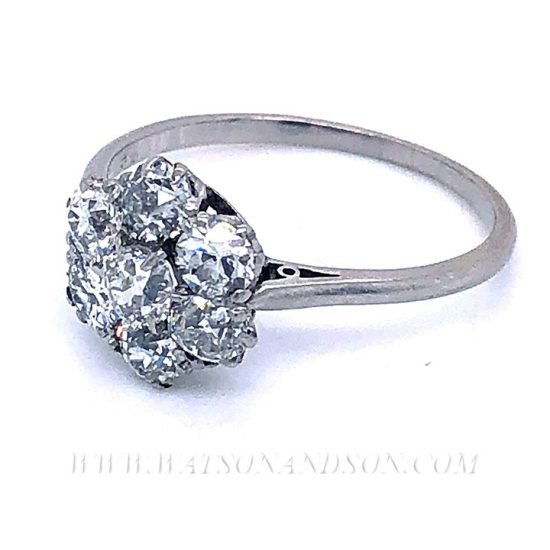 Platinum Diamond Flower Cluster Ring 6