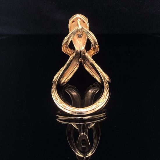 Yellow Gold Coiled Cobra Snake Ring 4