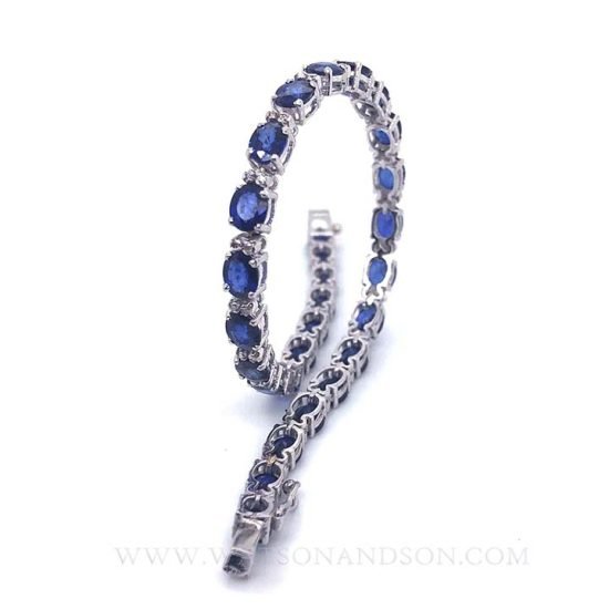 Sapphire And Diamond Straight Line Bracelet 3