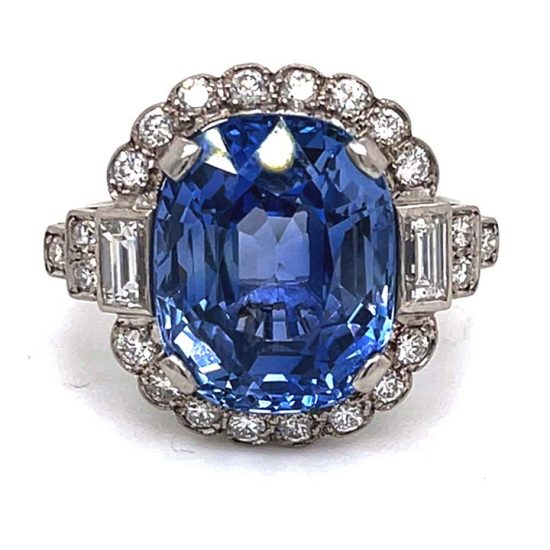 Ceylon Sapphire And Diamond Ring