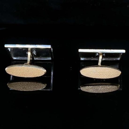 Two Tone Gold And Diamond Cuff Links 5
