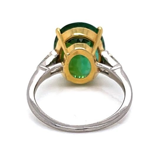 Green Tourmaline And Diamond Solitaire Ring - Image 5