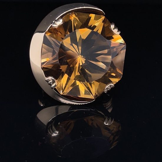 Hexagonal Golden Yellow Citrine Ring 1