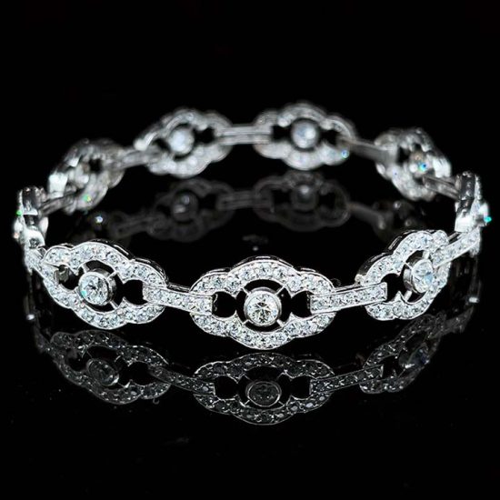 French Art Deco Platinum and Diamond Bracelet