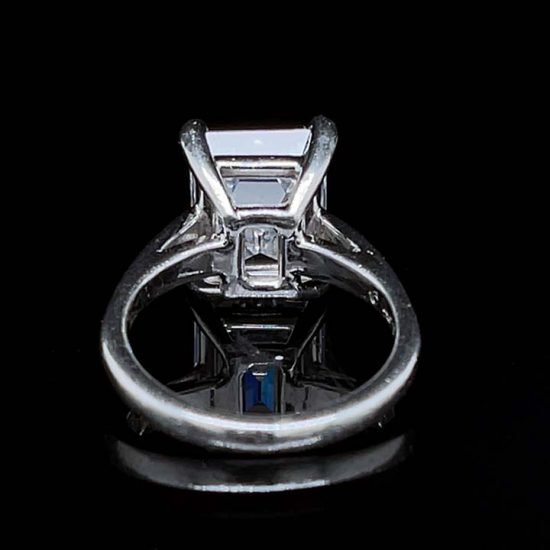 Emerald Cut Diamond Solitaire Platinum Ring 4